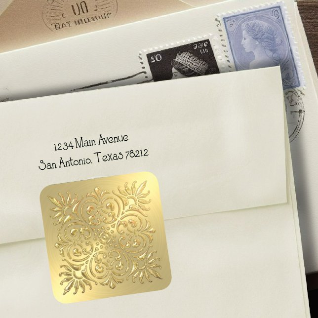 Etiqueta de ornamentado embutida Dourada (Criador carregado)