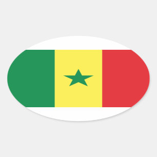 Etiqueta de Oval com Sinalizador Senegal
