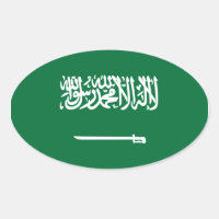 Etiqueta de Oval do Sinalizador da Arábia Saudita
