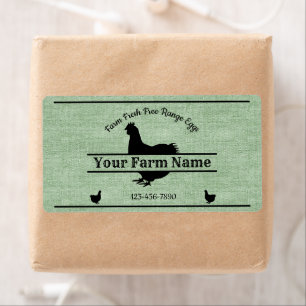 Etiqueta de Ovos Burlap Farmhouse Verde