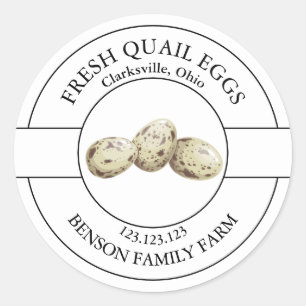 Etiqueta de Ovos de Quail Frescos