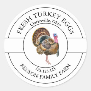 Etiqueta de Ovos de Turquia Fresca