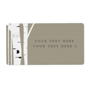 Etiqueta de Pacote de Festa Rustica de Bétula Bege