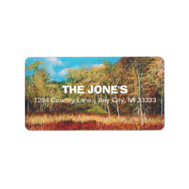 Etiqueta de Paisagem Colorida