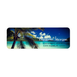 Etiqueta de Palm de Praia Tropical