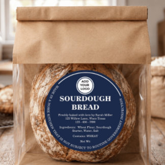 Etiqueta de Pão Sourdough de Cottage com Logotipo