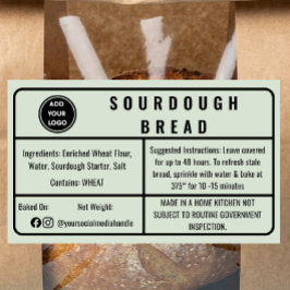 Etiqueta de Pão Sourdough Lei da Casa de Campo Ver