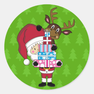 Etiqueta de Papai Noel & de rena