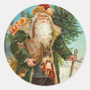 Etiqueta de Papai Noel do vintage