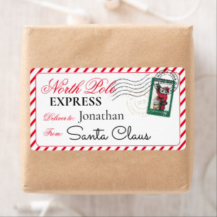 Etiqueta De Papais noeis do Polo Norte Personalizado Natal