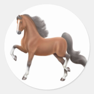Etiqueta de passeio do cavalo da baía