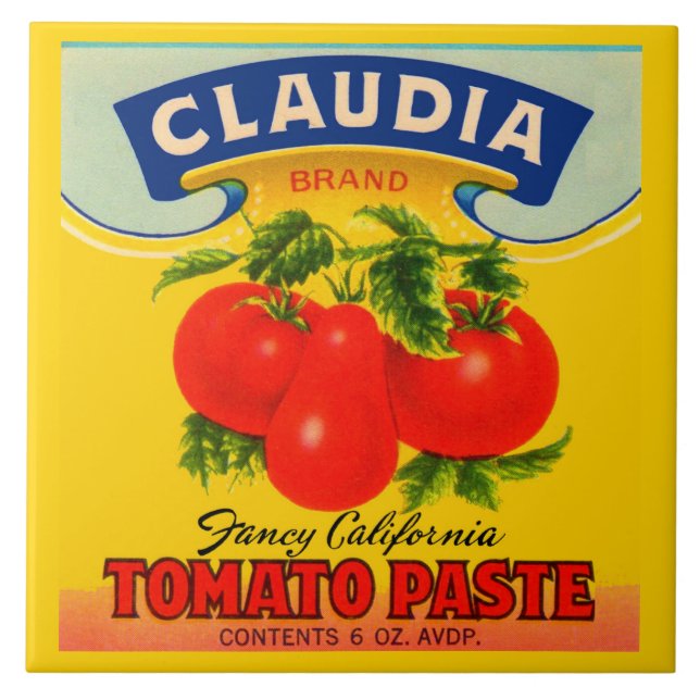 Etiqueta de pasta de tomate Claudia 1930 (Frente)