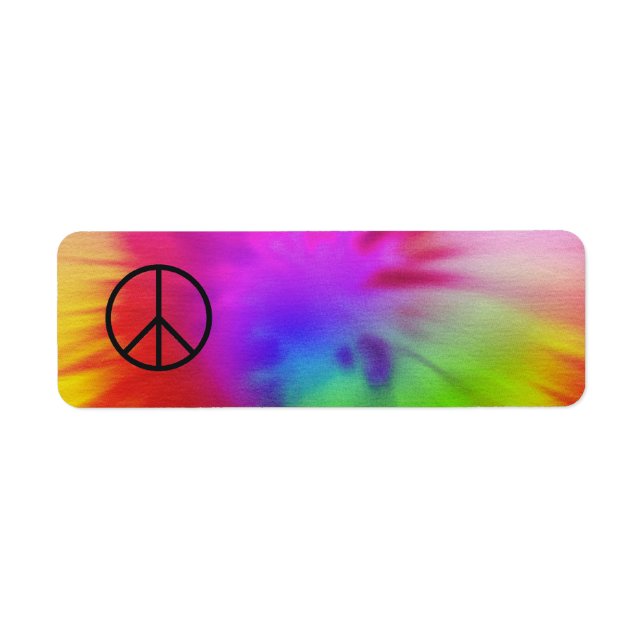 Etiqueta de Paz de Tie Dye (Frente)