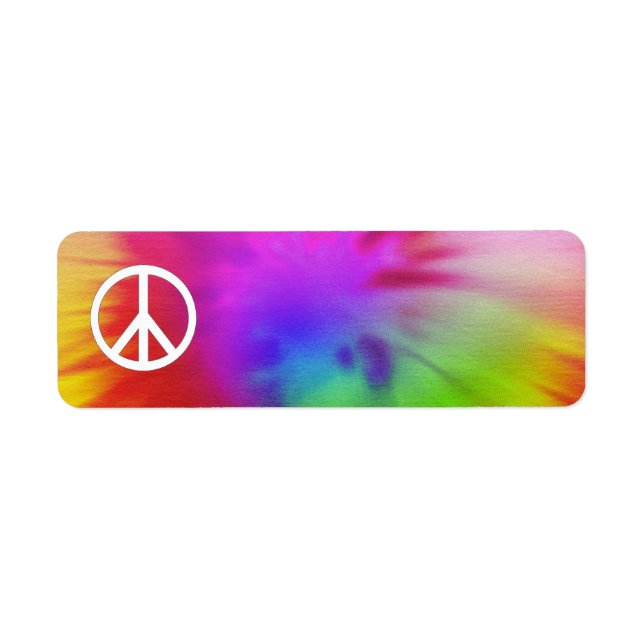 Etiqueta de Paz de Tie Dye (Frente)
