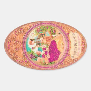 Etiqueta de perfume floral colonial francês vitor