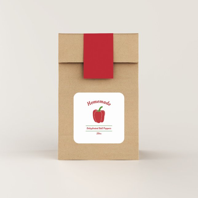 Etiqueta de Pimentos de Bela Desidratáveis Editáve (Dehydrated Bell Peppers Label Sticker)