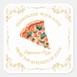 Etiqueta de Pizza Homemade Vintage