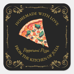 Etiqueta de Pizza Homemade Vintage
