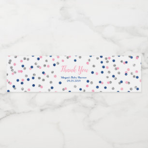 Etiqueta de prata azul cor-de-rosa da garrafa de