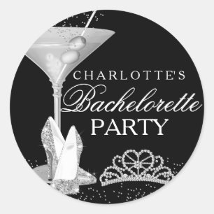 Etiqueta de prata de Bachelorette do cocktail da