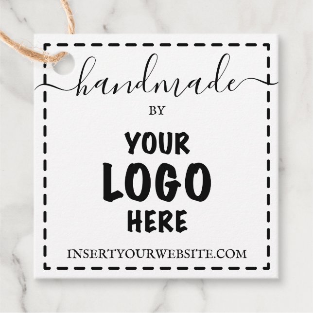 Etiqueta de preço artesanal Seu logotipo Kraft qua (Frente)