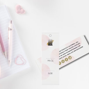 Etiqueta de Preço Blush Círculos Logo Chic Moda Ro