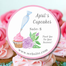 Etiqueta de Preço de Cupcake com Frosting de Aquar
