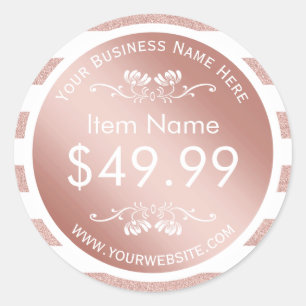 Etiqueta de preço de distribuição Dourada do Rosa