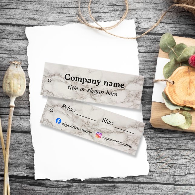 Etiqueta de preço de mármore bege (Criador carregado)