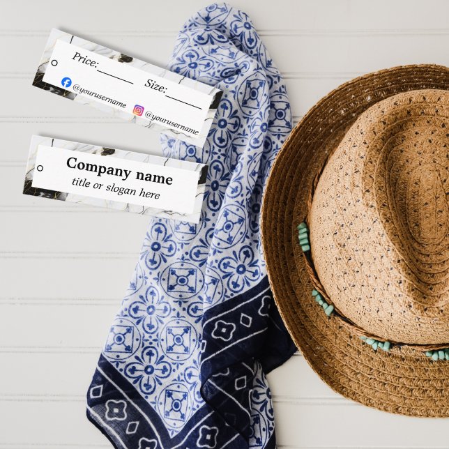 Etiqueta de preço de mármore preto-branco (Criador carregado)