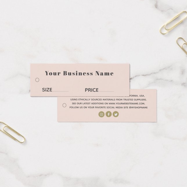 Etiqueta de preço de roupa boutique Simple Blush (Escritótio)