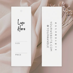 Etiqueta de preço de roupa com logotipo branco min