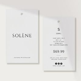 Etiqueta de Preço de Roupa Minimalista | Tamanho