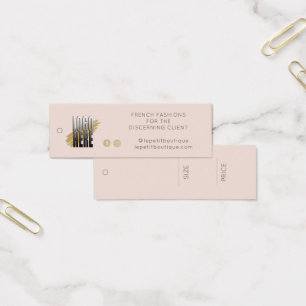 Etiqueta de Preço de Roupas com Logo Simple Blush