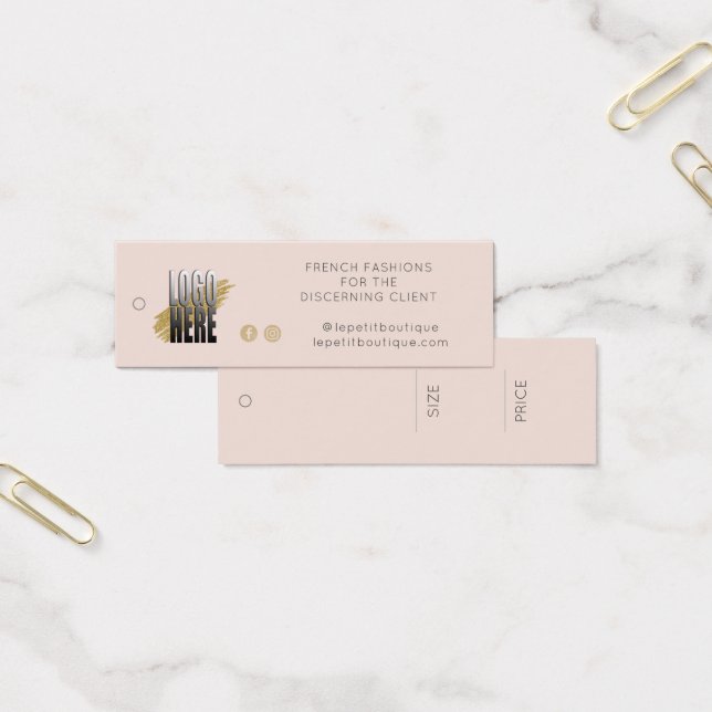 Etiqueta de Preço de Roupas com Logo Simple Blush (Escritótio)