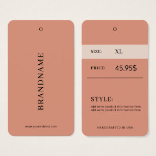 Etiqueta de Preço de Roupas Modernas Minimalistas