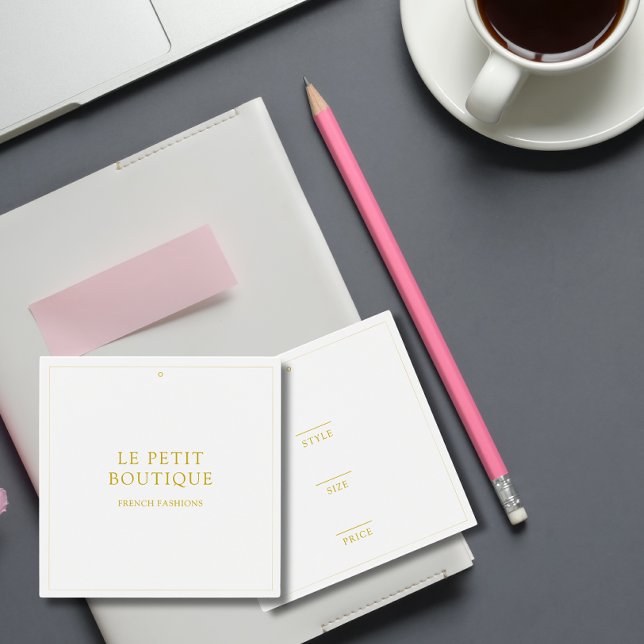 Etiqueta de preço de travamento de vestuário branc (Criador carregado)