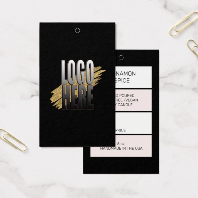 Etiqueta de preço de velas de soja artesanal com l (Escritótio)