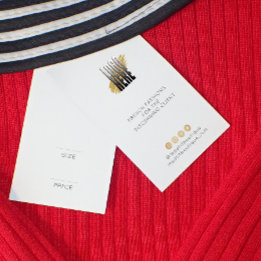 Etiqueta de preço de vestuário branco moderno com 