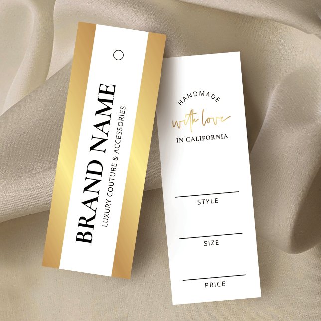 Etiqueta de preço de vestuário Elegante Dourado de (Elegant faux gold effect thin product hang tags *holes are not pre-punched)