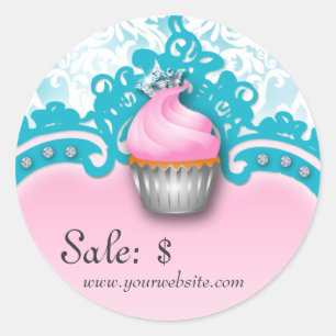 Etiqueta de preço do cupcake Adesivo Azul cor-de-