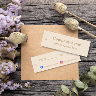 Etiqueta de preço mínima bege simples