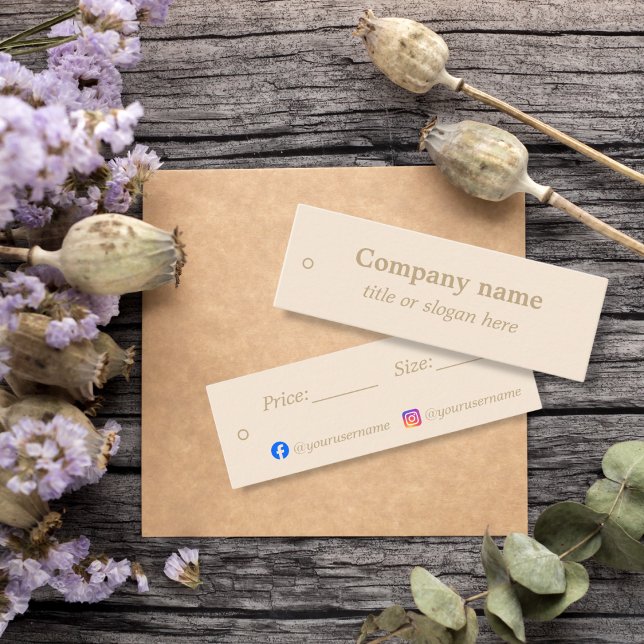 Etiqueta de preço minimalista bege simples (Criador carregado)