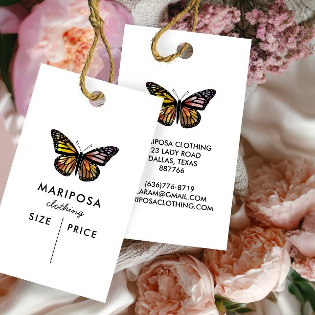 Etiqueta de preço personalizada Borboleta Monarca (Elegant Butterfly Monarch CUSTOM PRICE TAG
)