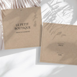 Etiqueta de Preço Quadrada de Roupas Kraft Simples