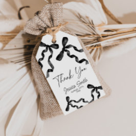 Etiqueta de Presente Arco Preto Obrigado