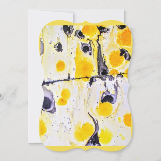 Etiqueta de presente artístico amarelo e preto (Frente)