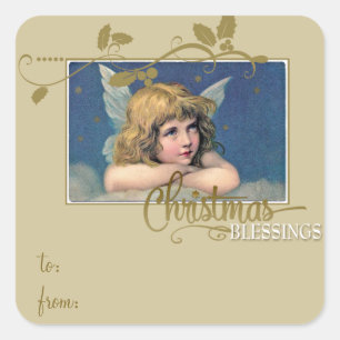 Etiqueta de Presente Bênçãos do Anjo de Natal para