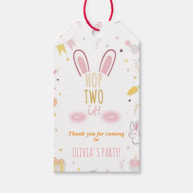 Etiqueta de Presente Bunny Hop Two It Páscoa 2º An (Frente)