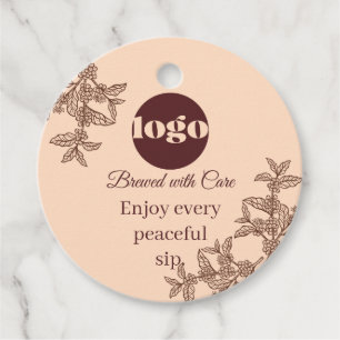 Etiqueta de Presente Café Boho Preparado com Cuida